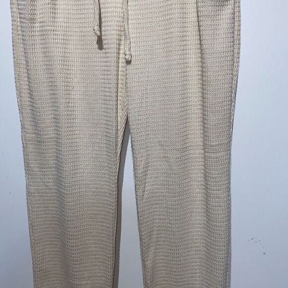 Gilly Hicks Women's Cream Waffle Knit Elastic Waist Jogger Pants Size XS NWT - Picture 3 of 11